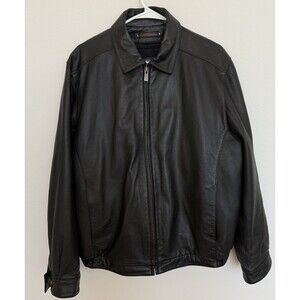 Wilsons Leather Mens Retro Bomber Jacket Large Thinsulate Zip Lining Vintage Y2K